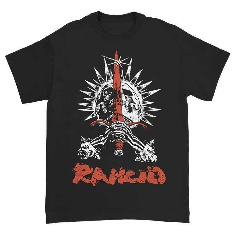 Rancid Spoiled Band British Punk Rock American High Street Skull Print Loose Print Mens and Womens Summer Cotton T-shirt W250607