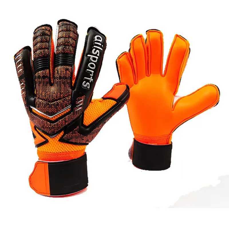 Kids and Adults Football Goalkeeper Gloves Thickened Soccer Goalie Gloves For 4 Protective Fingers Not Detachable Size 5-10 XJ250606