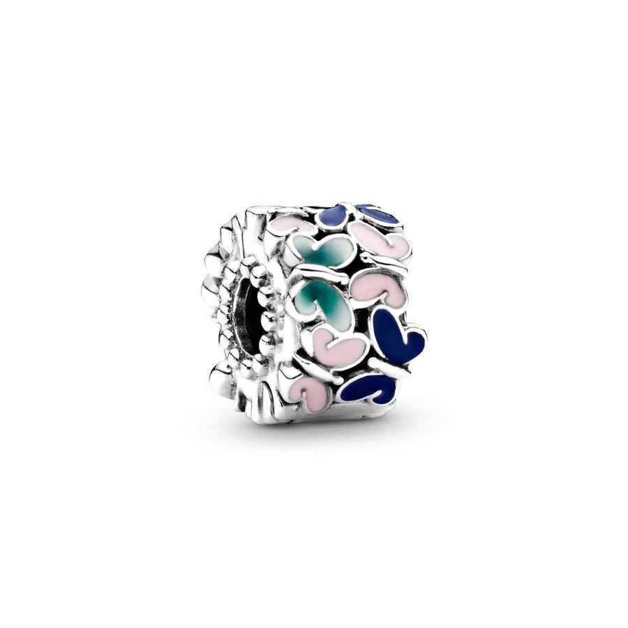 Fit Original Silver 925 Europeans Bracelet Jewelry Sparkling Row Clip Butterflies Clip Hearium Cluster Safety Chain Charm Bead XJ250607