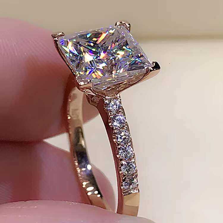 Dubai Rose Filled Jewelry Solid Gold Ring Wedding Rings