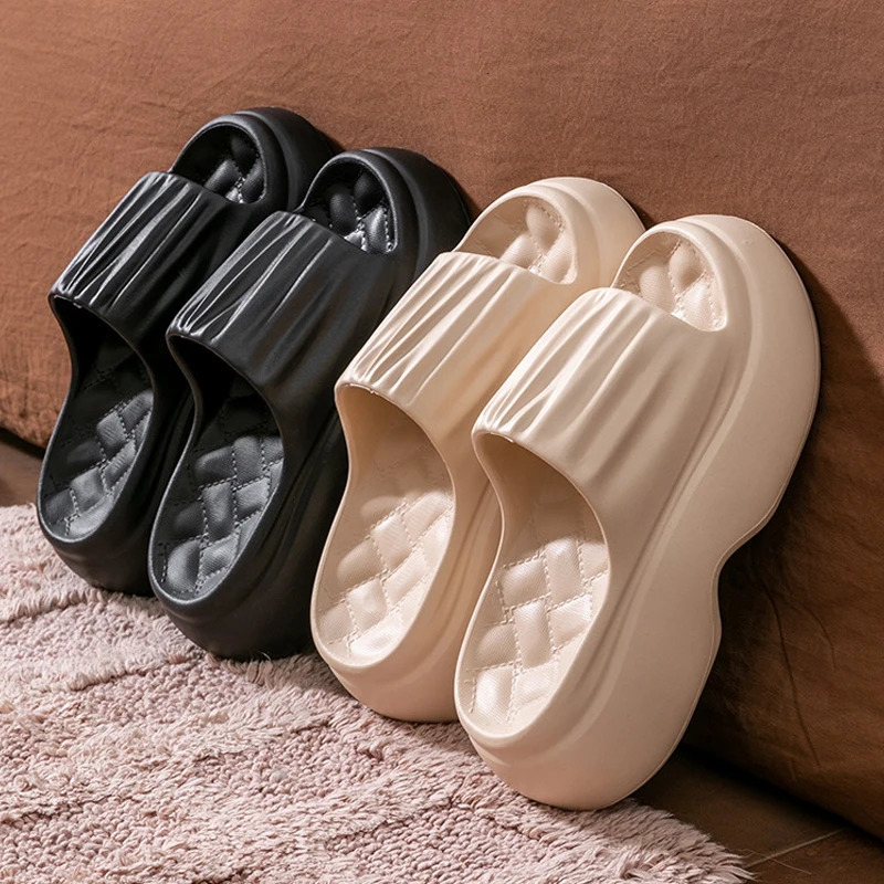 Thick Sole EVA Slippers for Women Fashion Home Platform Slippers for Summer Outwear Non Slip Elevated Sandals for Women 250605