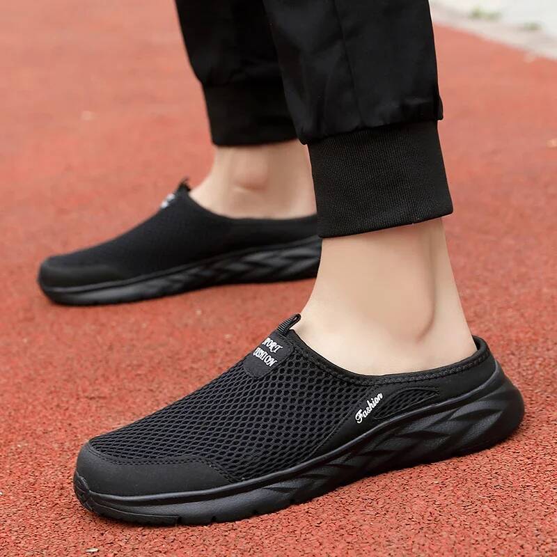 Ddmyoutdoor MAEDEF Half Outdoor High Quality Anti Slip Men Leisure Shoes Mesh Breathable Soft Comfortable Flat Bottomed Slippers Beach outdoor shoes