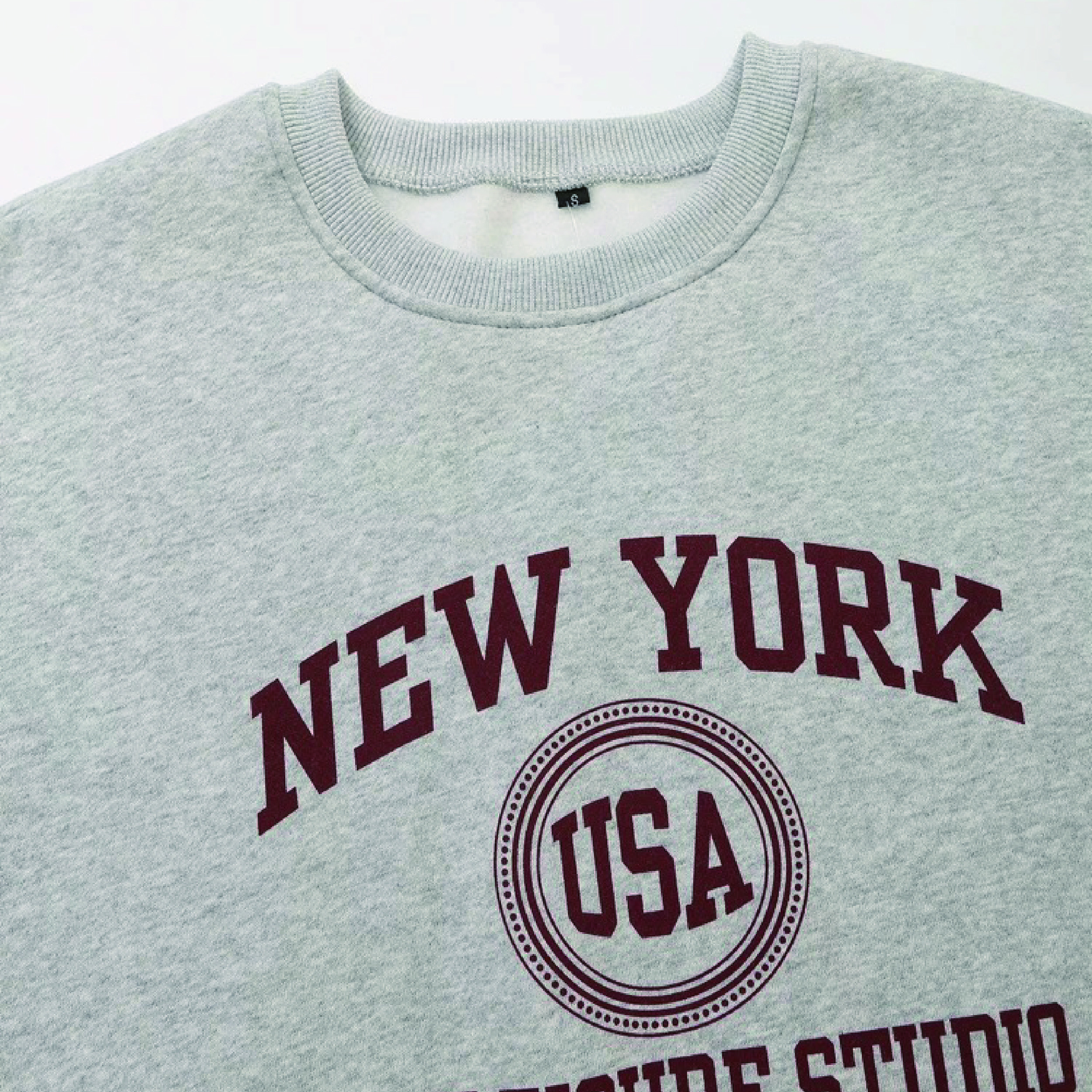 Trendy Womens American Vintage Round Collar Sweatshirt Casual & Stylish College-Inspired Top