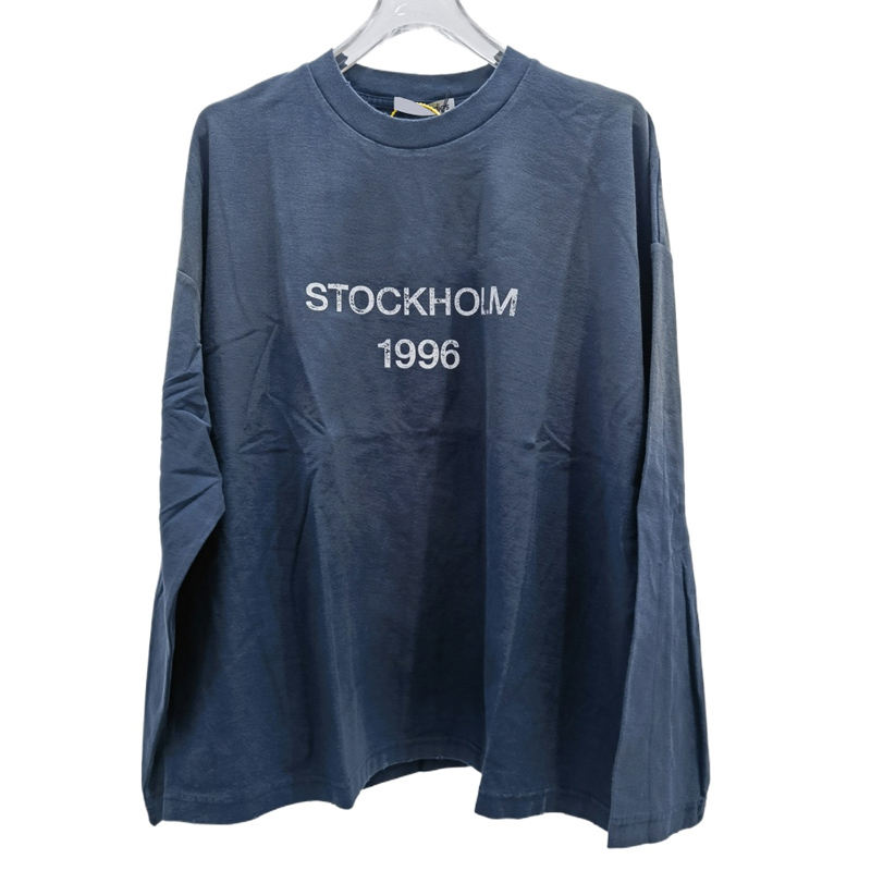 2025 90s Grunge Distressed Fashion Oversized Long Sleeve Vintage Tee Artisan Washed Cotton Unisex T shirt Streetwear for Men Women 25ss 0601