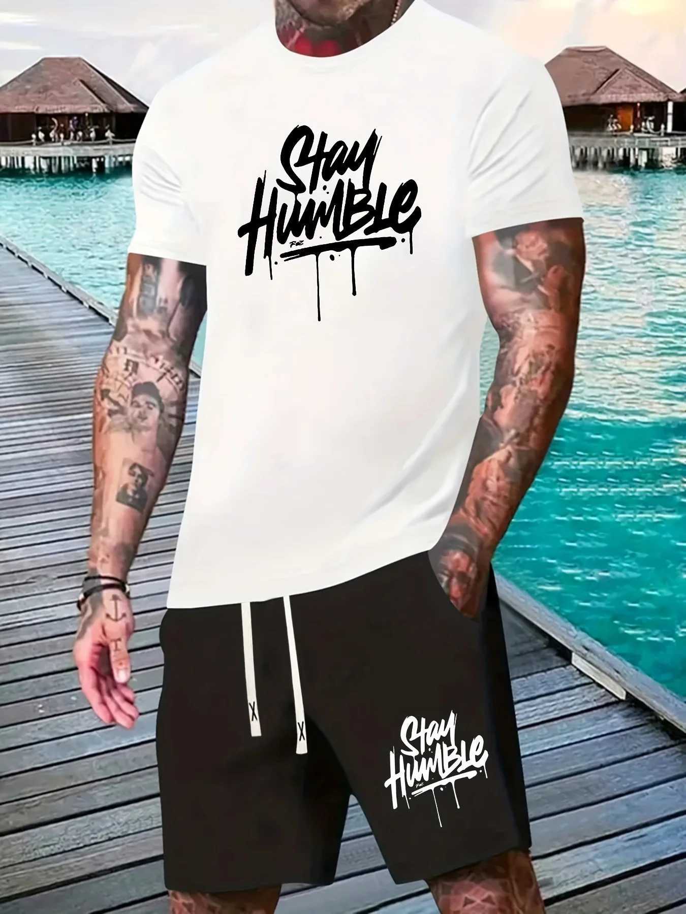 Hawaiian Style 3D Printed Mens T-shirt And Shorts Set Summer Everyday Mens Short Sleeves Outdoor Beach Mens Casual Shorts W250609