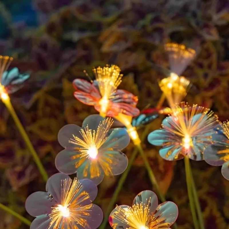 6-Head Solar Flower LED Lights Outdoor Waterproof 2-Mode Decoration Stake Lights Landscape Lighting For Garden Lawn Yard Pathway W250607