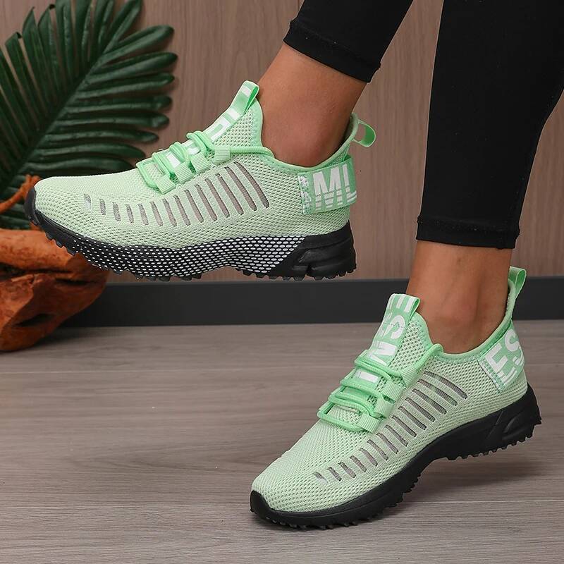 ddmyoutdoor Women Fashion Mesh Running Flat Bottomed Breathable Lightweight Shock Absorbing Sneakers Fiess Platform Casual Training Shoes Outdoor Outd