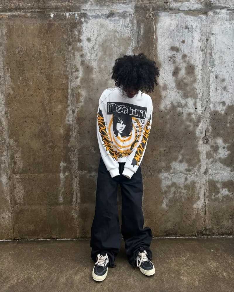 2025 High Street Retro Harajuku Graphic Top Men Hip Hop Streetwear Gothic Punk Round Neck Pure Cotton Casual Long Sleeve T-shirt W250607