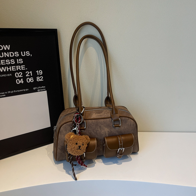 designer High-End Tote Bag for Women 2025 New Trend Color-Block Shoulder Bag Large Capacity Versatile Commuter Underarm Handbag