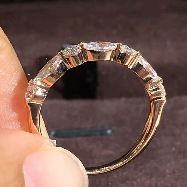 Fashion Gift Wedding Ring Gold Real 10k 14K 18K Solid Gold Ring Diamond White Gold Moissanite Ring Jewelry Woman