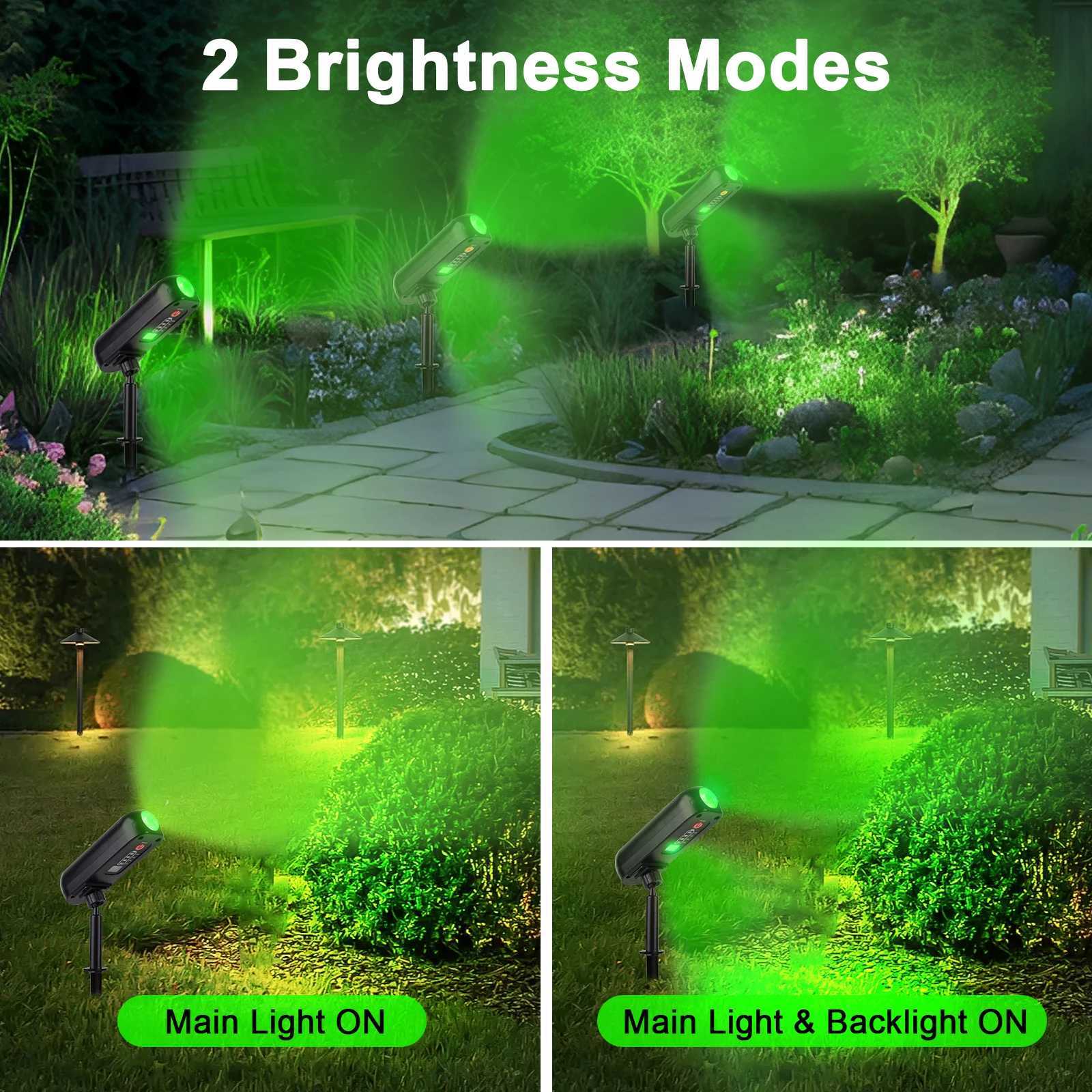 4PCS Solar LED Light Outdoor Solar Wall Light IP65 Green Garden Light Solar Spotlights Solar Uplights for Trees Pathway Yard W250607