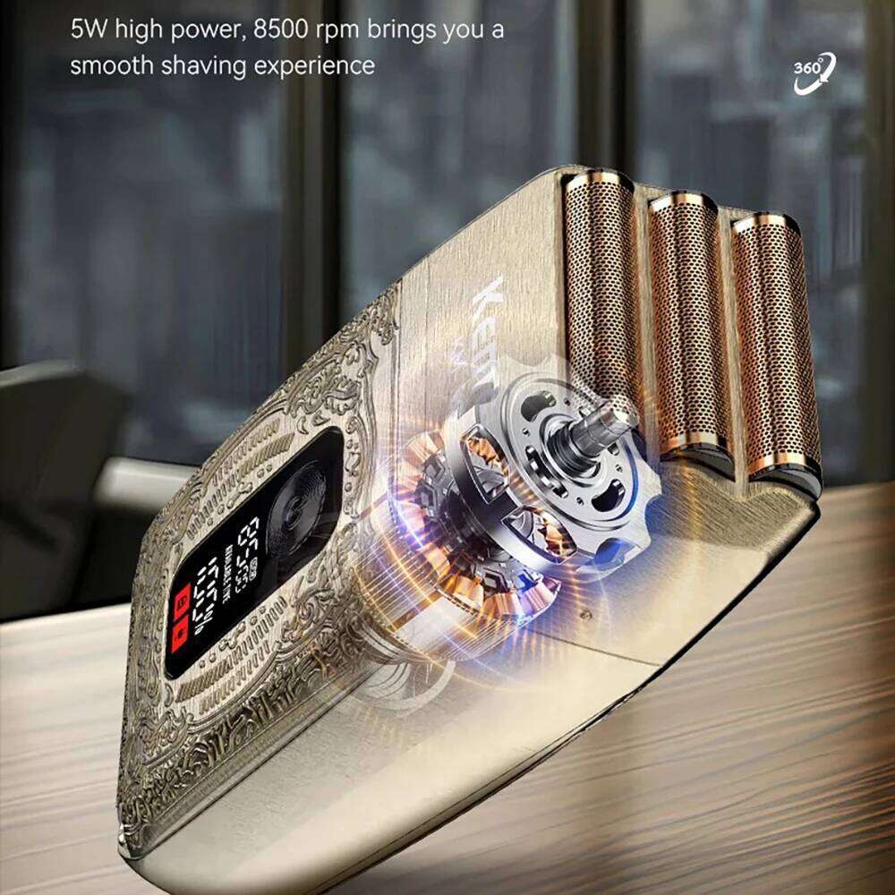 Kemei Electric Triple Blades Razor Rechargeable Barber Foil Shavers Professional Cordless Bald Head Shaving Hine Men 8500Rpm