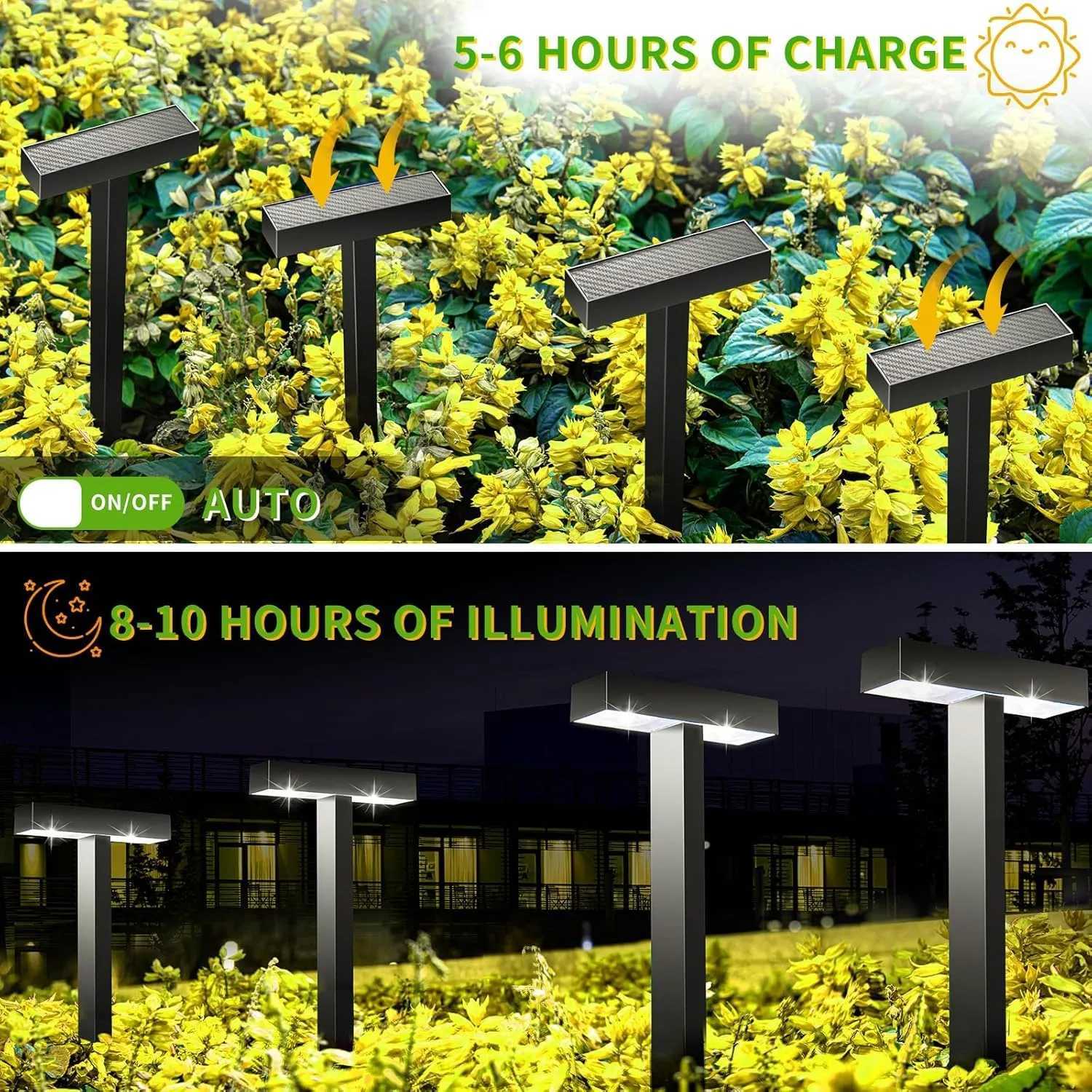 1/4/8 PCS Solar Lawn Light Solar LED Garden Lights Outdoor Lighting Waterproof Lawn Path Spotlight for Courtyard Pathway Decor W250607