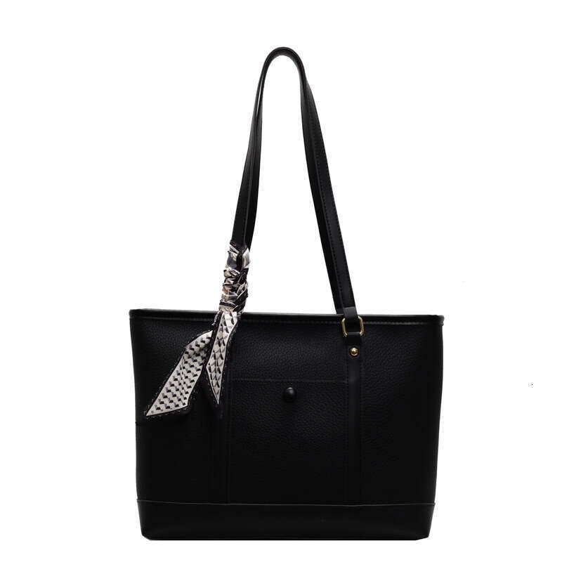 2025 New Niche Design for Women Color Block Stitching College Student Class Shoulder Versatile Commuter Tote Bag