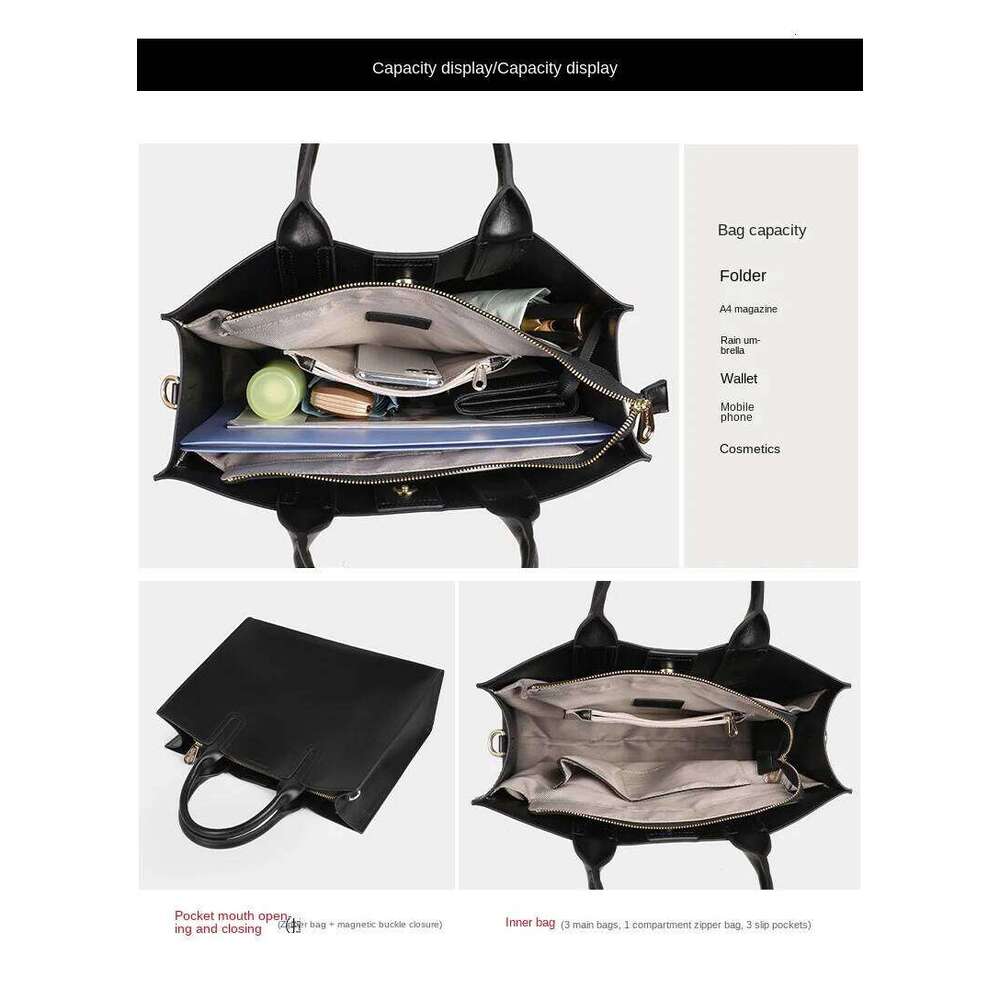 Genuine Leather Women's Handbags 2023 Fashion Tote Commuter 14 Inch Computer Bag Business Briefcase Shoulder Crossbody Bags 2025/06/07