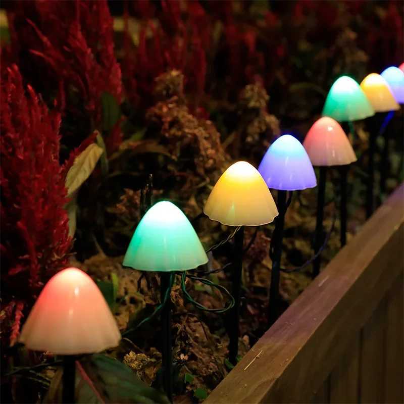 New Outdoor Solar Mushroom LED Lantern Eight Modes Night Lights Courtyard Garden Lawn Floor Lamp Atmosphere Layout Small Lantern W250607