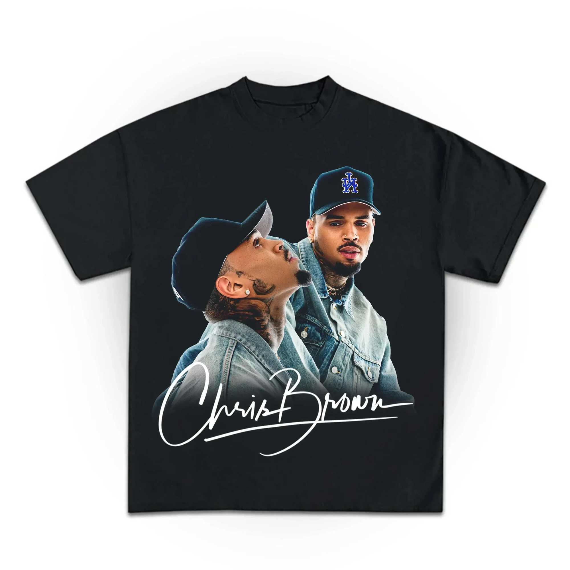 Chris Brown Breezy Bowl XX Concert Tour Cotton T Shirts Vintage Hip Hop Gothic T Shirt Mens Oversized Cotton T-shirt Streetwear W250607
