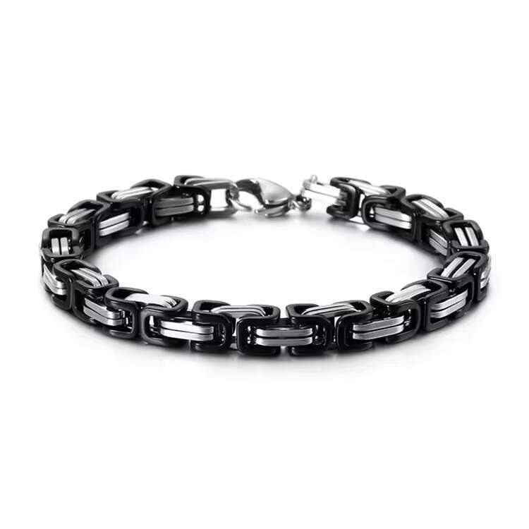 Popular Mens Hiphop Fashion Cuban Chain High Grade Link Design Gold and Silver Plate Bracelet