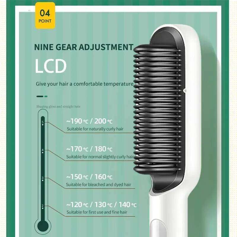 KSKIN Professional Hair 6 Gear Regulation 20 Million Negative Ion Anti Scald Static Straightener Brush