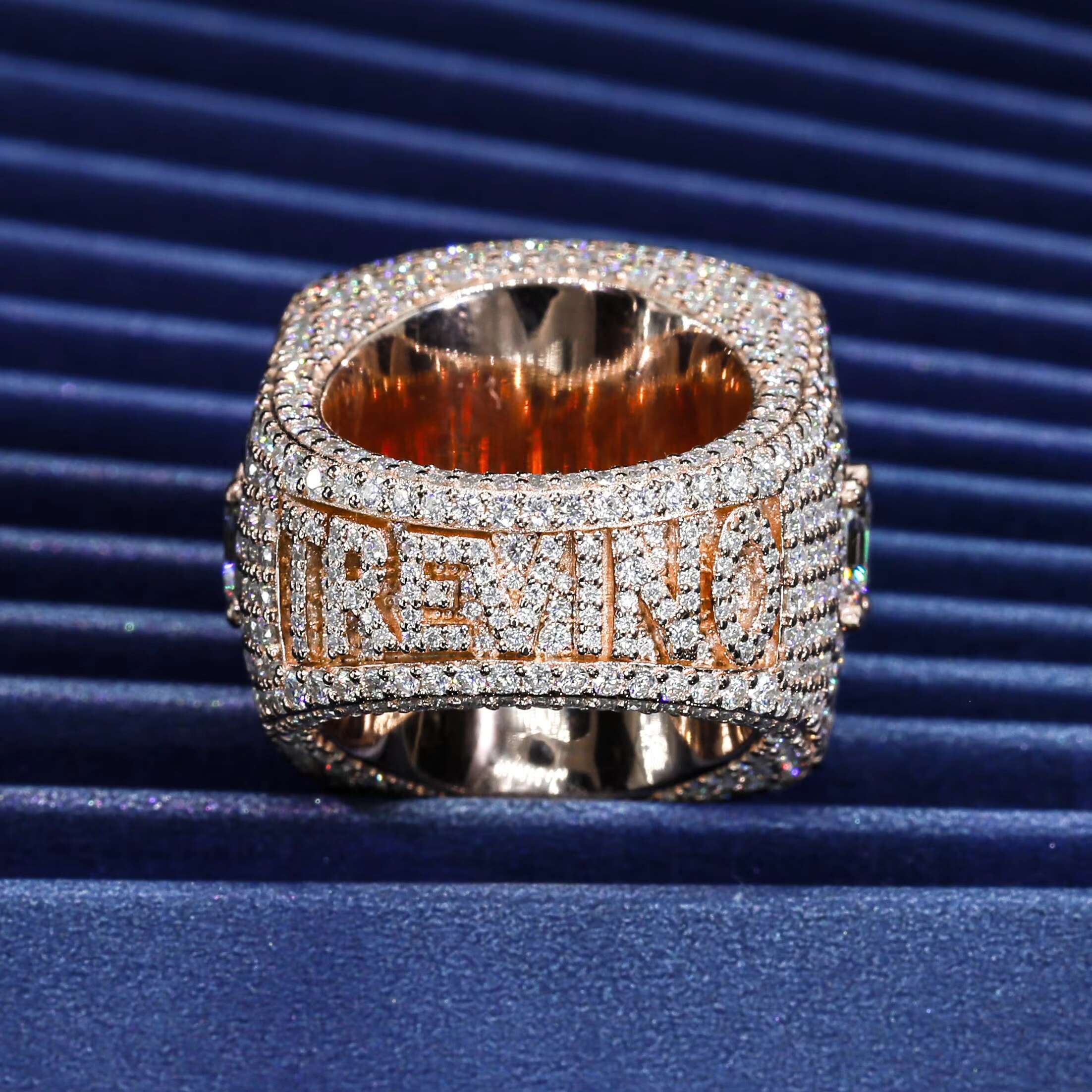 New Design 925 Sterling Silver Diamond Custom Diamond Rings Iced Out VVS Moissanite Hip Hop Men Ring