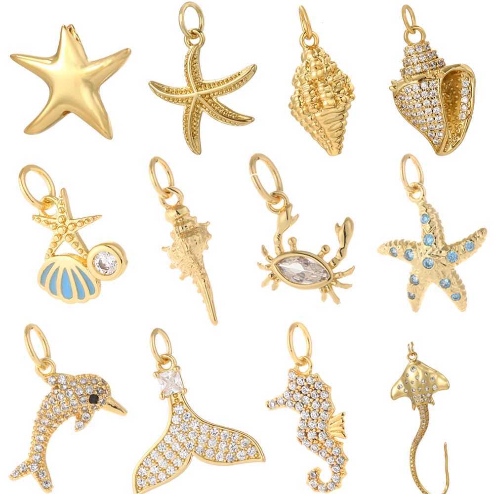 Cute starfish shells charm jewelry DIY wearing charming necklaces bracelets earrings accessories summer beach amulets Charms XJ250607