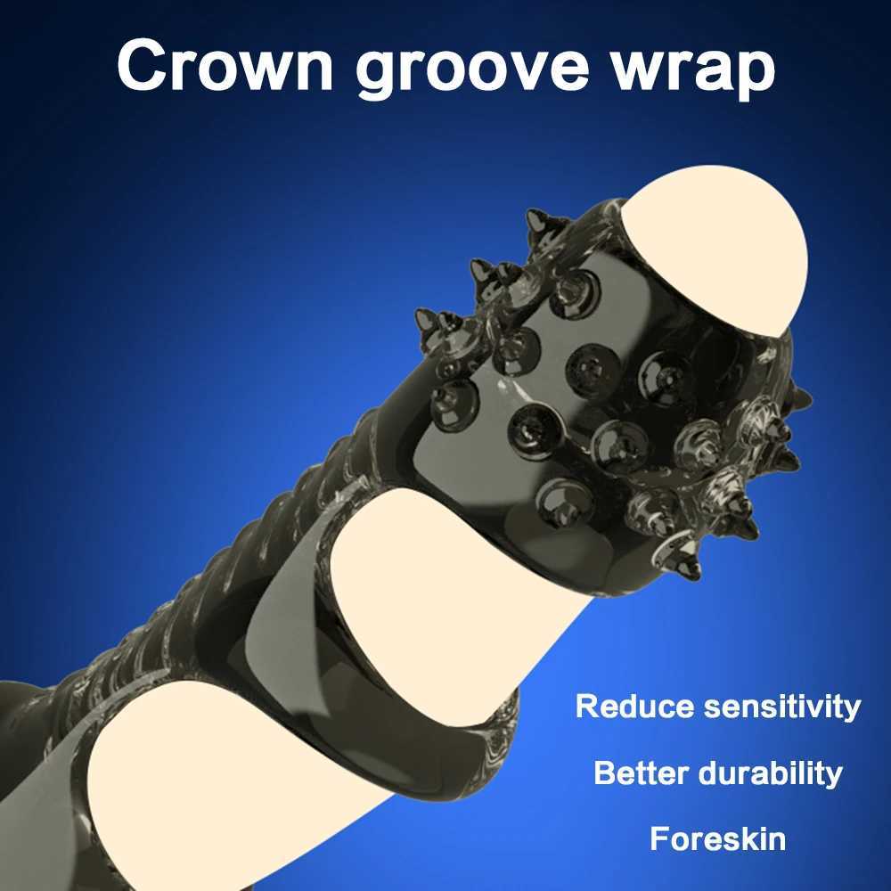 Cock Ring For Men Spike Cock Sex toys For Men Penian Rings Adult Supplies Delayed Ejaculation Linen Nozzle Sleeve For Penis XJ250607