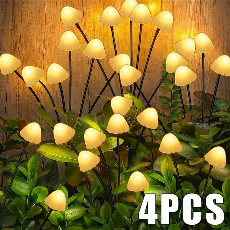 Solar Mushroom Stake Lights Outdoor LED Waterproof Mushroom Pathway Lights Garden Decor Landscape Yard Patio Lawn Solar Lamp XJ250606