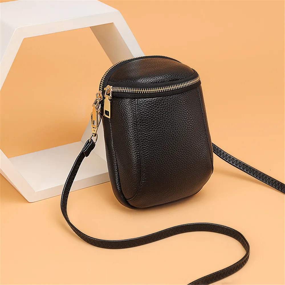 Mini Soft Genuine Leather Mobile Phone Bag Cross-body Bag Texture Top Layer Cowhide Shoulder Bag for Women High-quality 250606