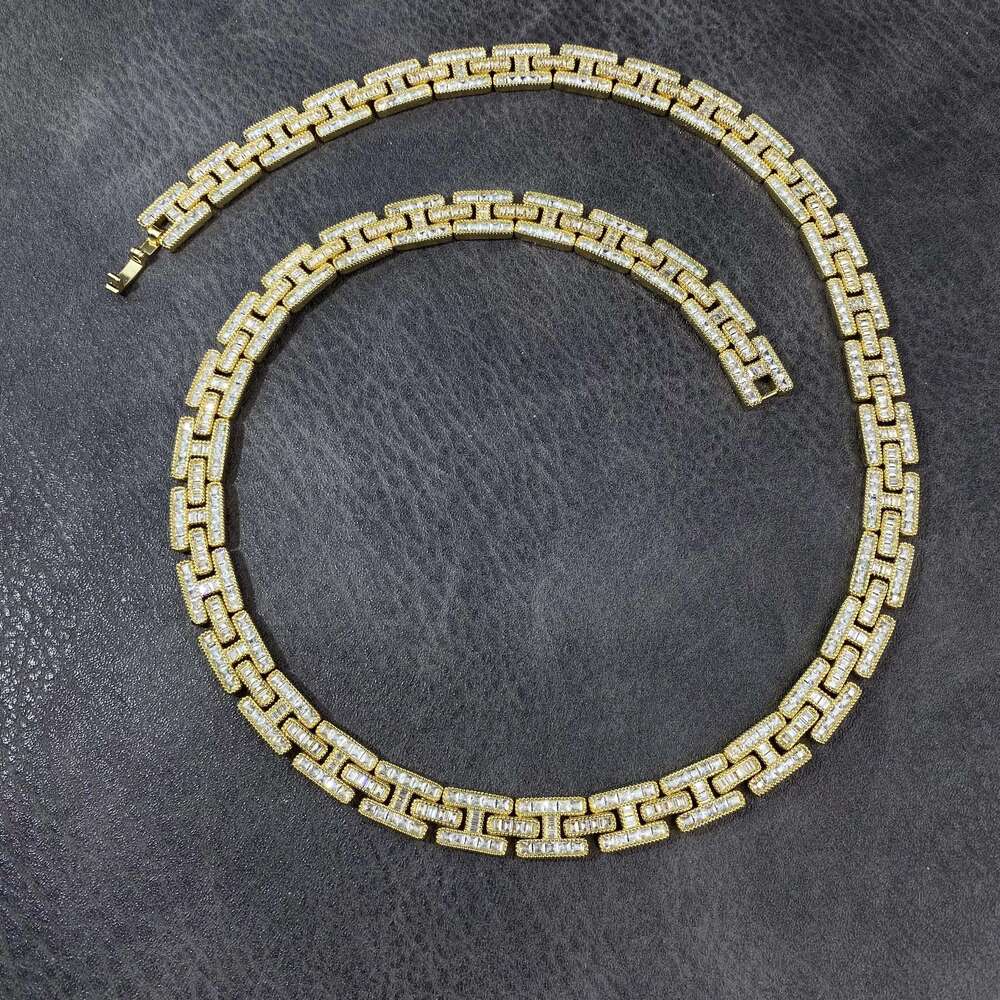 Fashion Popular Gold Plated Hip Hop Thick Style Iced Out Necklace Jewelry Chain and Bracelet American Personalize