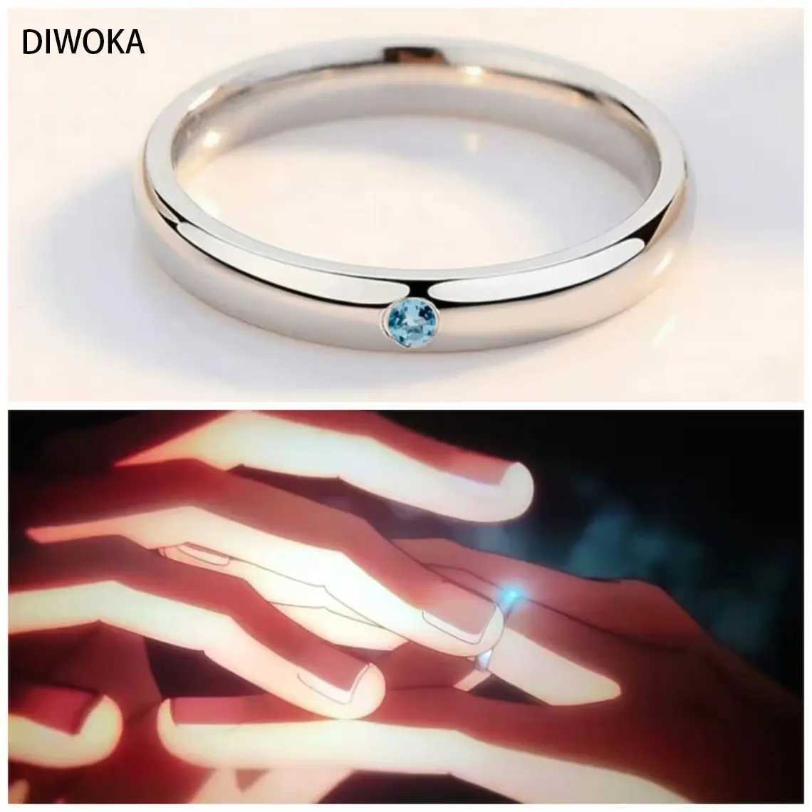 DIWOKA Anime Jujutsu Kaisen Yuta Okkotsu Stainless Steel Rings Cosplay Props Women Couple Lover Ring Jewelry Accessories Gifts W250606