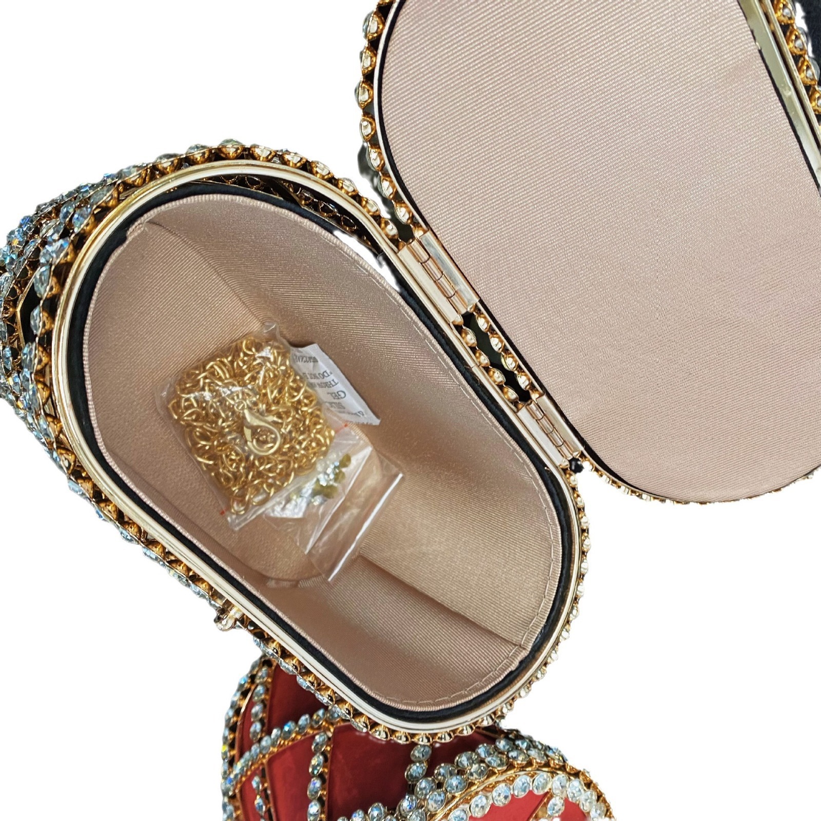 Top High Quality New Style Hollow Shiny Handmade Inlaid Pearl Diamond Bag Evening Rhinestone Birdcage Basket Clutch Crossbody Bag New Free Delivery De