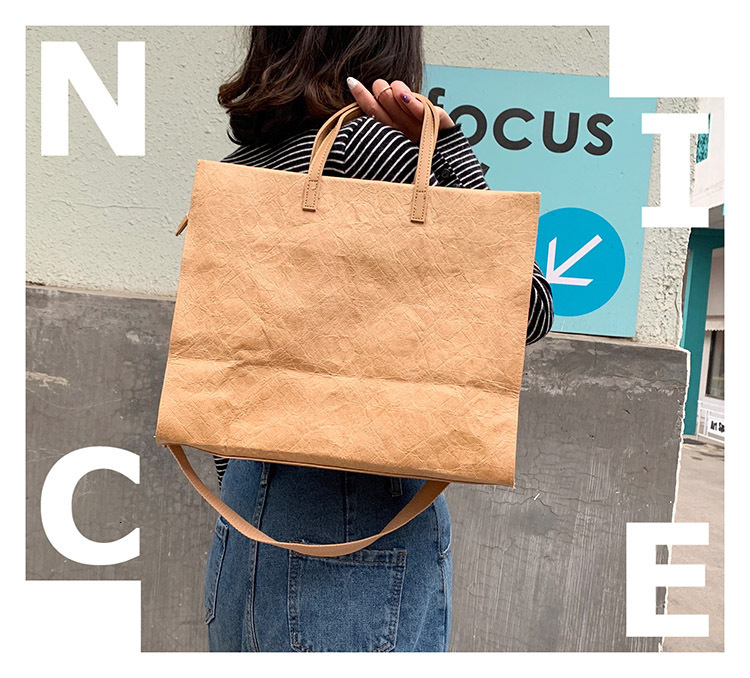 designer 2025 Korean New Style Unisex Simple Crossbody Bag Ins Large Capacity Retro Kraft Paper Bag Handbag Shoulder Bag