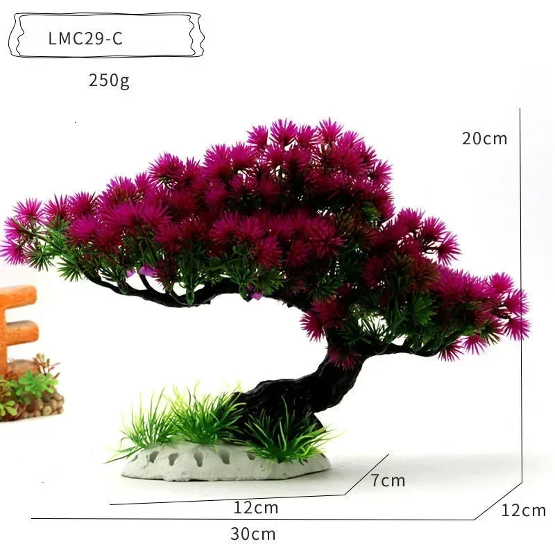 Aquarium Ornaments Simulation Plants Fish Tank Landscaping Decorations Plastic Water Plants Flowers Trees Rocks Accessories 250604