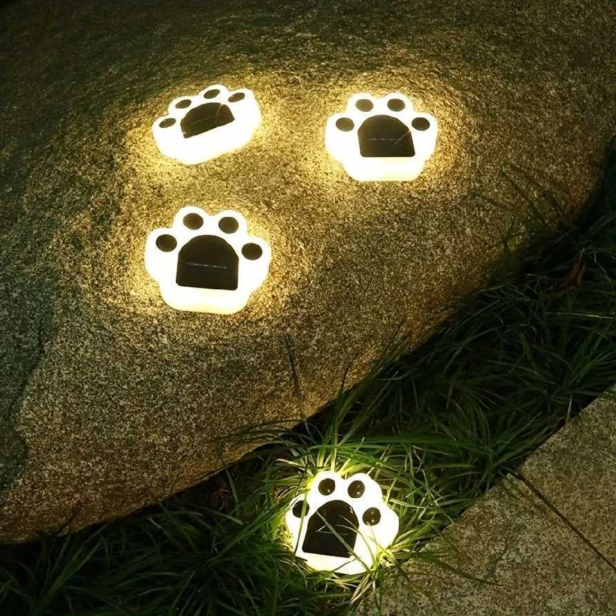 1/2pcs Solar Cat And Dog Pet Footprint Light Solar Outdoor Lights Waterproof Led Lawn Light Solar Pathway Light XJ250606