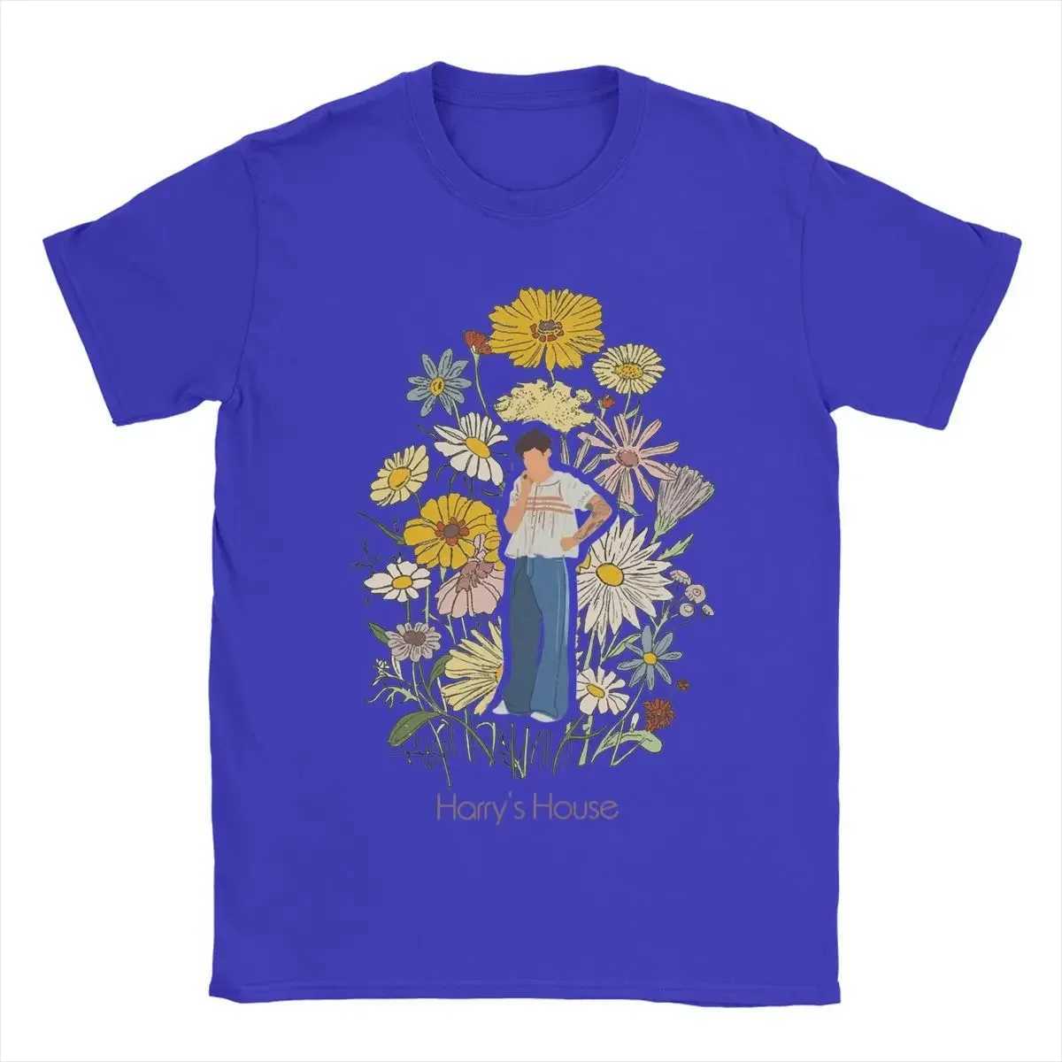 Short Sleeve Clothes Summer Men Pure Cotton Vintage T-Shirt O Neck Tee Shirt Harrys Style Fruit Man With Flowers T Shirt 2024 W250607