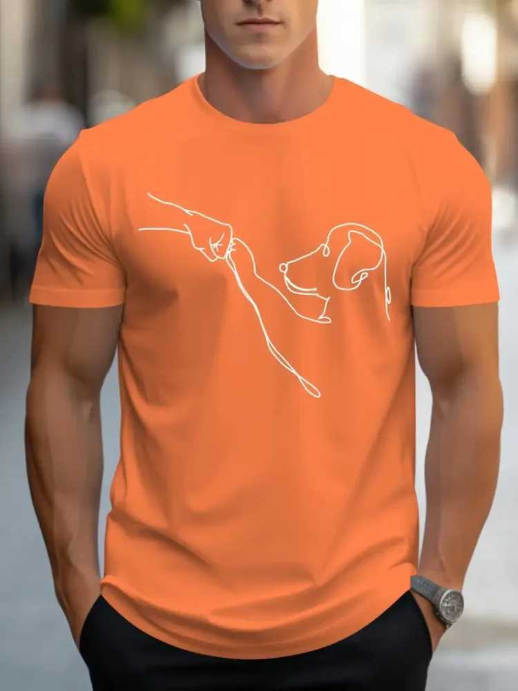 Summer Mens Crew-neck Casual Short-sleeved T-shirt Creative Beer Print Outdoor Street Trend Top Breathable And Comfortable W250607