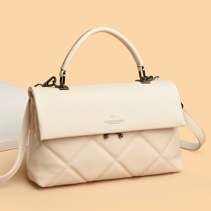 Retro Fashion Women's Small Square Bag High Quality Soft Leather Women Handbag Wallet Solid Color Simple Female Crossbody Bags