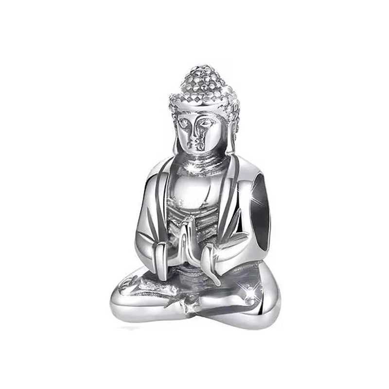 New 925 Sterling Silver plated Christ cross Buddha Charms DIY Dangle Bead Fit Original Pendant Bracelet Fashion JewelryXJ250607