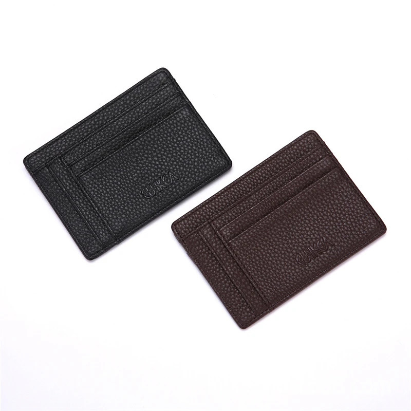 Mens Ultra-Thin ID Credit Card Holder Soft Wallet PU Leather Super Slim Coin Purse Business Card Case Protable Zipper Money Bag 250605