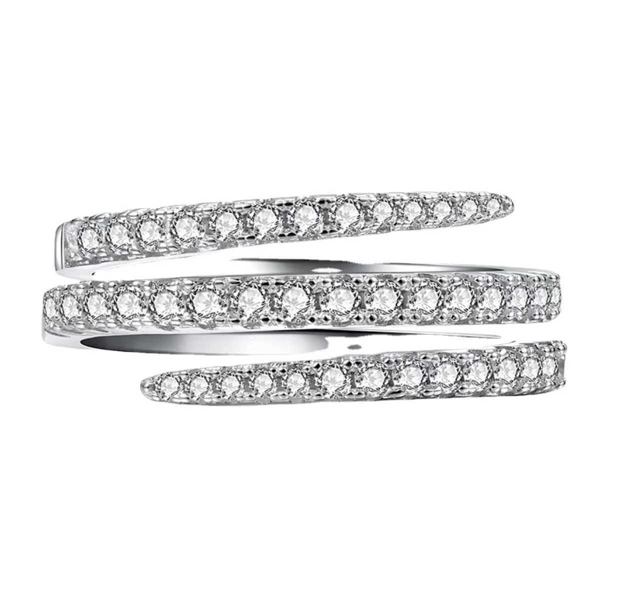 925 Sterling Silver Ring Set with Zircon Crystal Rings for Womens Glamour Jewelry Engagement Wedding Gifts XJ250606