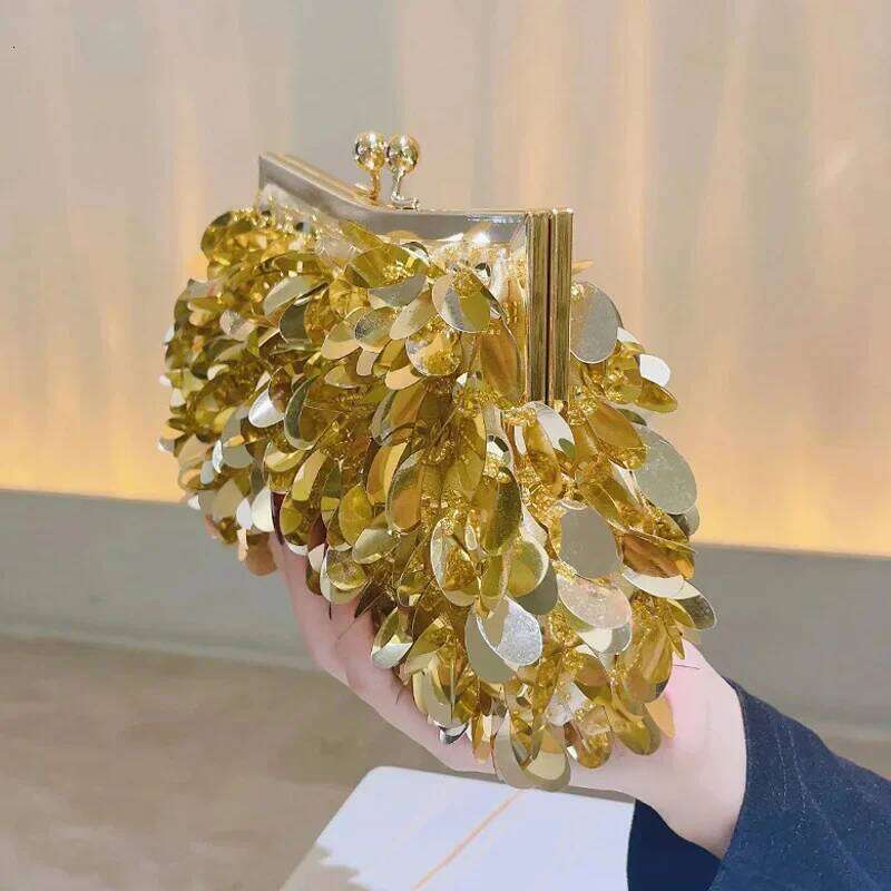 Sier Sequin for Women Evening Prom Shiny Small Purse Fashion Handbag Banquet Shoulder Bag tail Party Clutch