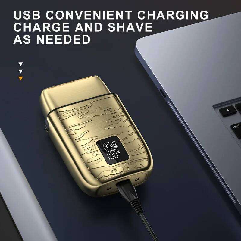 Kemei Km-870 Men's Electric Shaver: 3-Speed Adjustable, USB Rechargeable, Retro Metal Body, Portable Shaving Tool