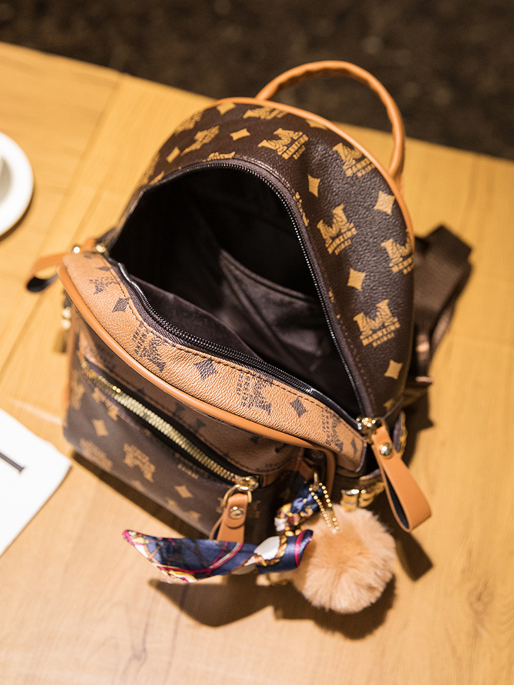 Designer bag free shipping 2025 new fashion light luxury high-end texture printed travel fashion backpack for womens