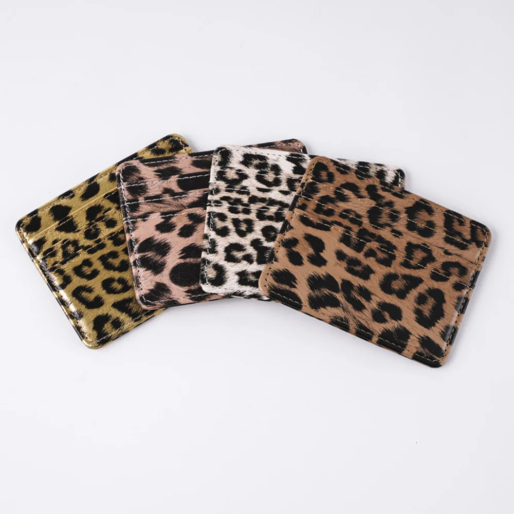Leopard print folding PU leather card case ID card case creative bank card case bus card holder lightweight card holder A-DH 250605