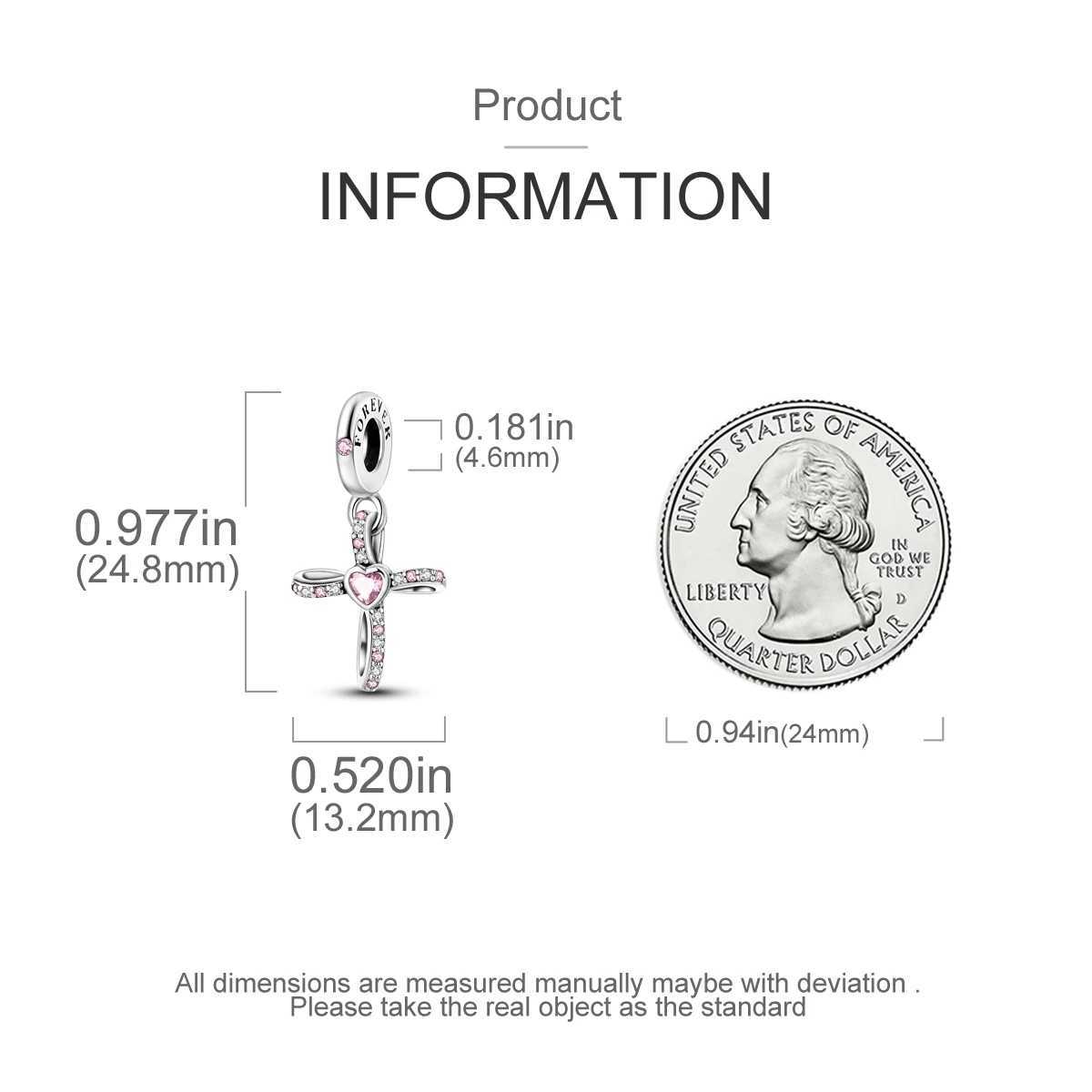 Original Charms 925 Silver Cross Pink Bow With Heart Zircon Pendants Fit Bracelet Making For Woman Fashion Jewelry GiftXJ250607