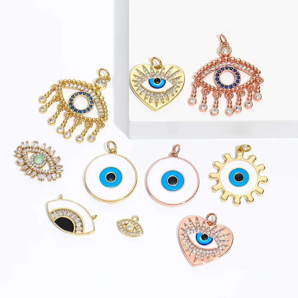Eye Charm Jewelry Charms for Earrings Necklace Bracelet Making Cute Turkish Evil Blue Eye Designer Pendant Gold Color Snake XJ250607