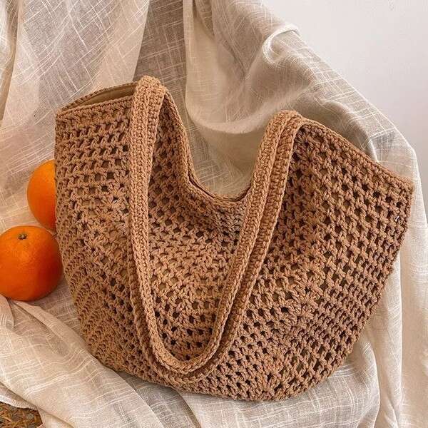 Woven Straw for Women Large Capacity 2025 New Spring Summer Versatile Casual Shoulder Beach Vacation Bag