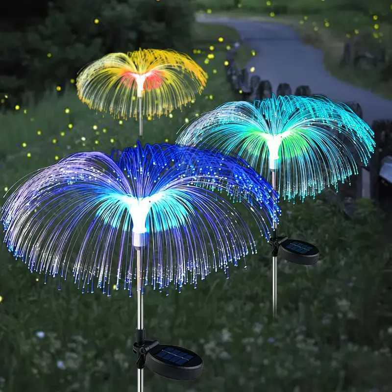 One-Layer Solar Jellyfish Garden Light 7 Colors Changing Outdoor Decorative Lamp For Patio Yard Camping Pathway Lights XJ250606