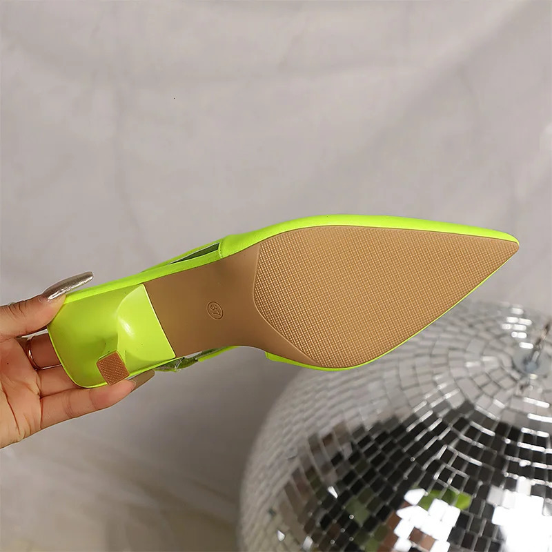 Light Green High Heels Sandals for Women Summer Lightweight Thin Heeled Sandals Slingback Pointed Toe Party Dress Shoes 250605