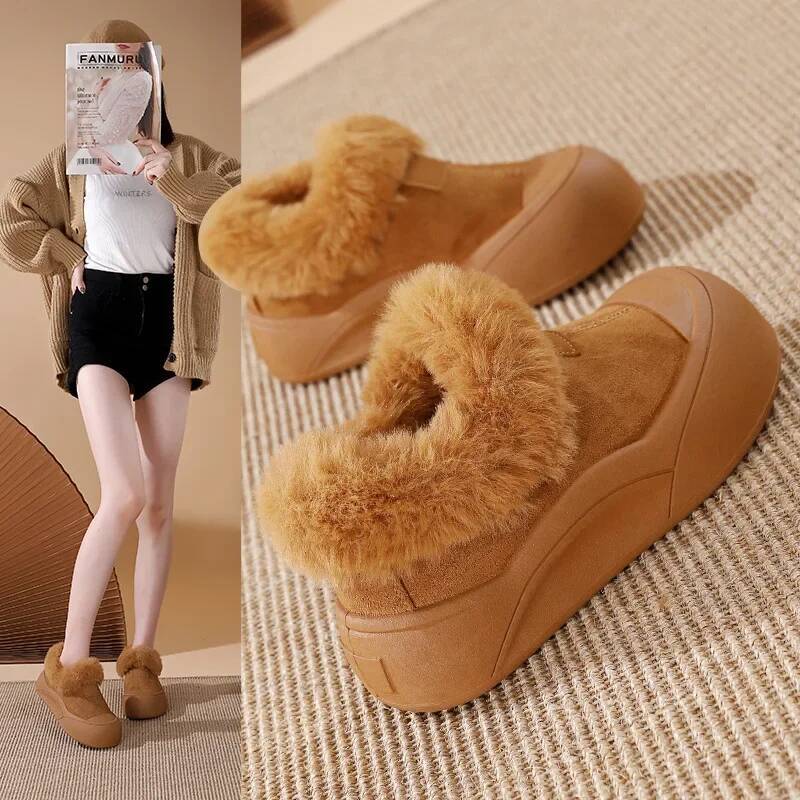 Ddmyoutdoor Women S Plush Autumn Winter New Warm Cotton Shoes Student Korean Fashion Platform Comfort Anti Slip Snow Boots Outdoor Shoes